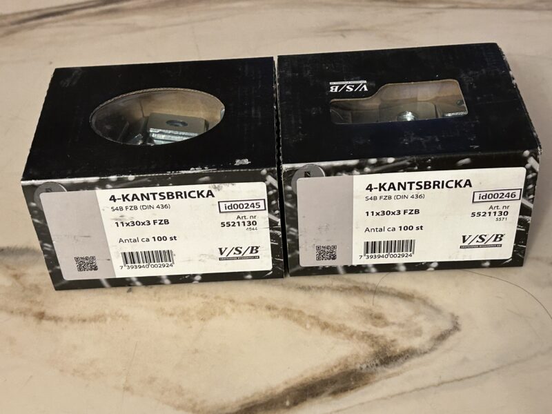 4-kantsbricka (id00245-46) 11x30x3 mm 2 paket VSB Artikelnummer 5521130_1