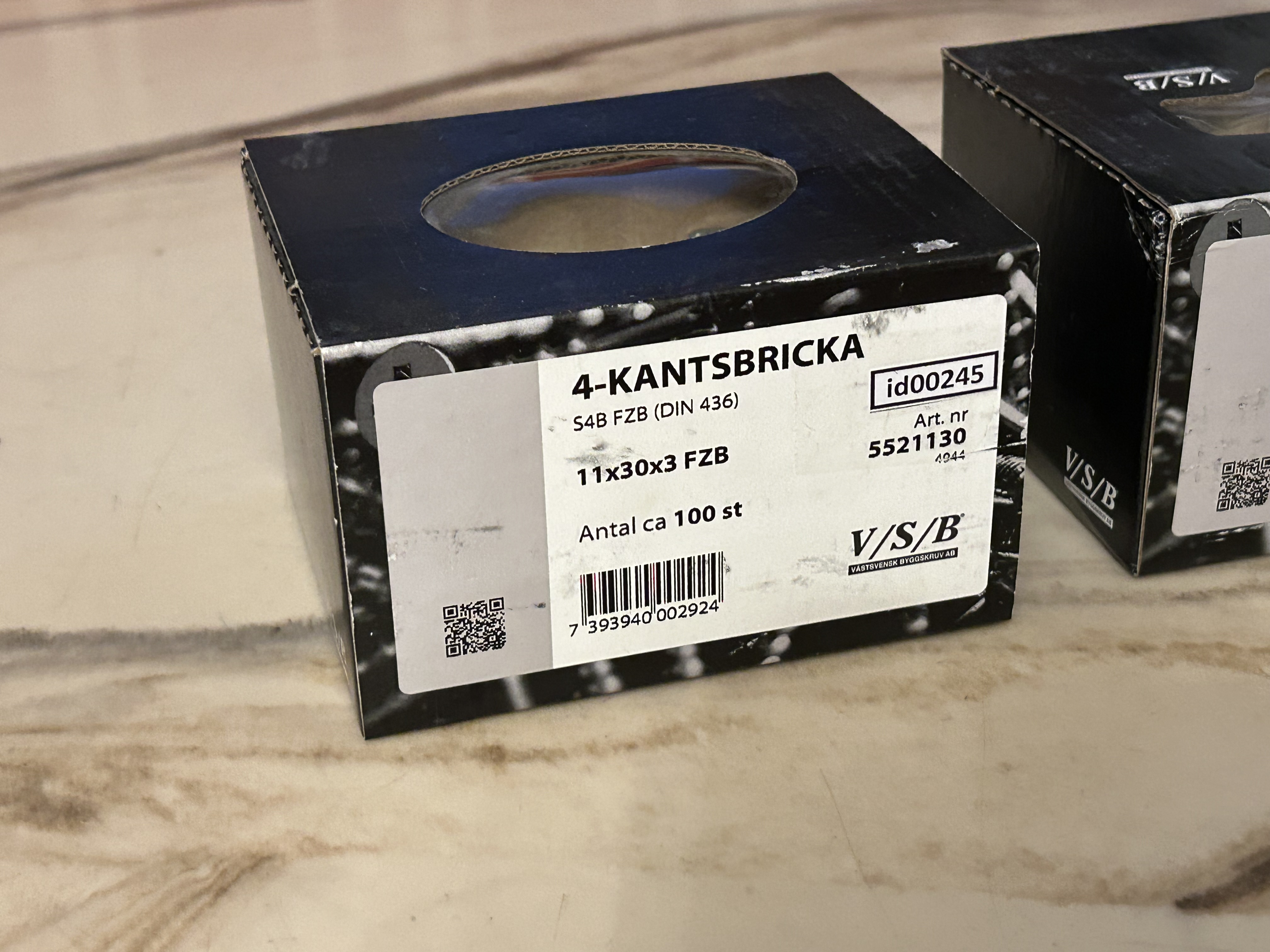 4-kantsbricka (id00245-46) 11x30x3 mm 2 paket VSB Artikelnummer 5521130_2