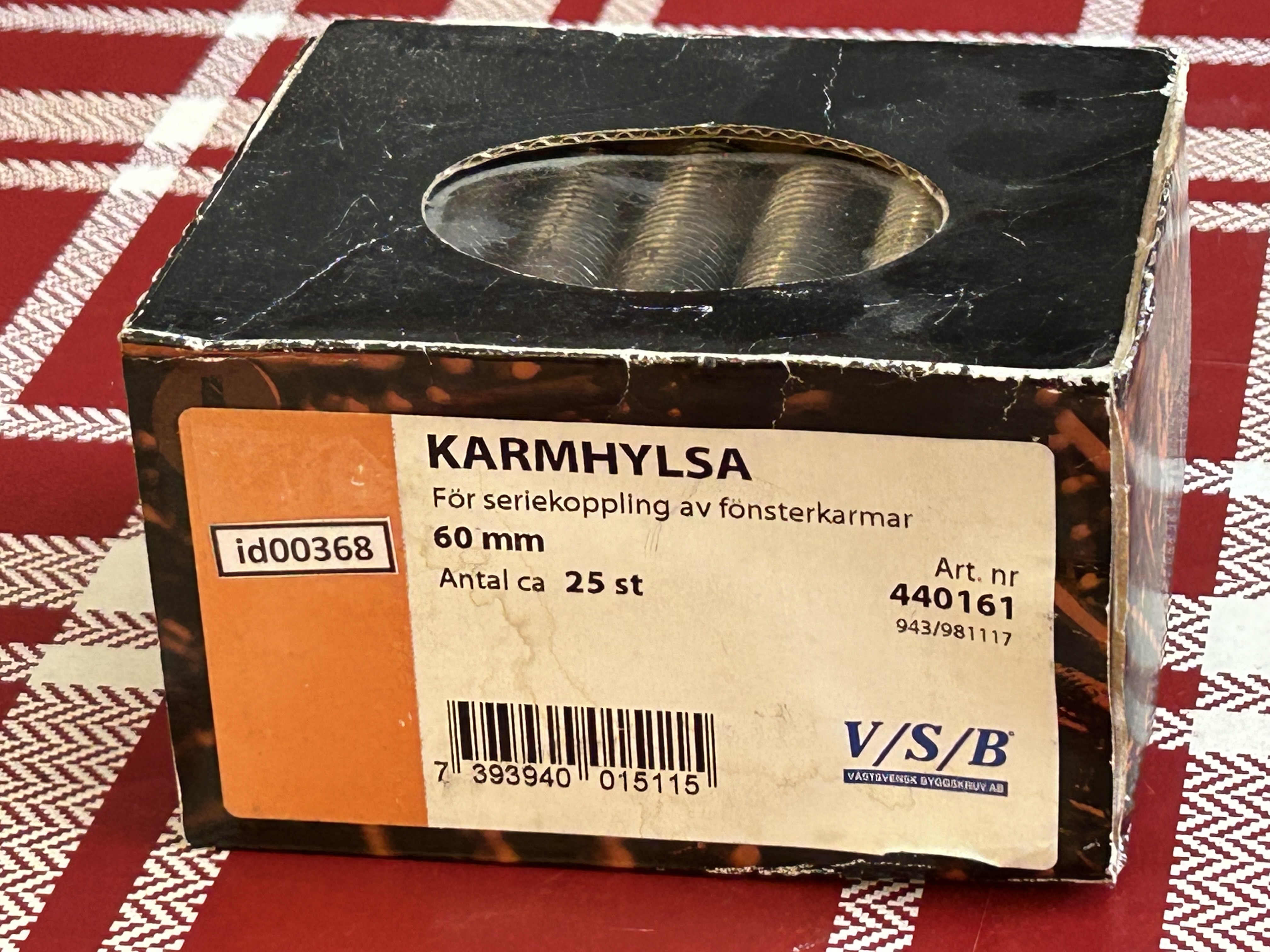 Karmhylsa (id00368) VSB 60 mm för seriekoppling av fönsterkarmar 25 stycken_1