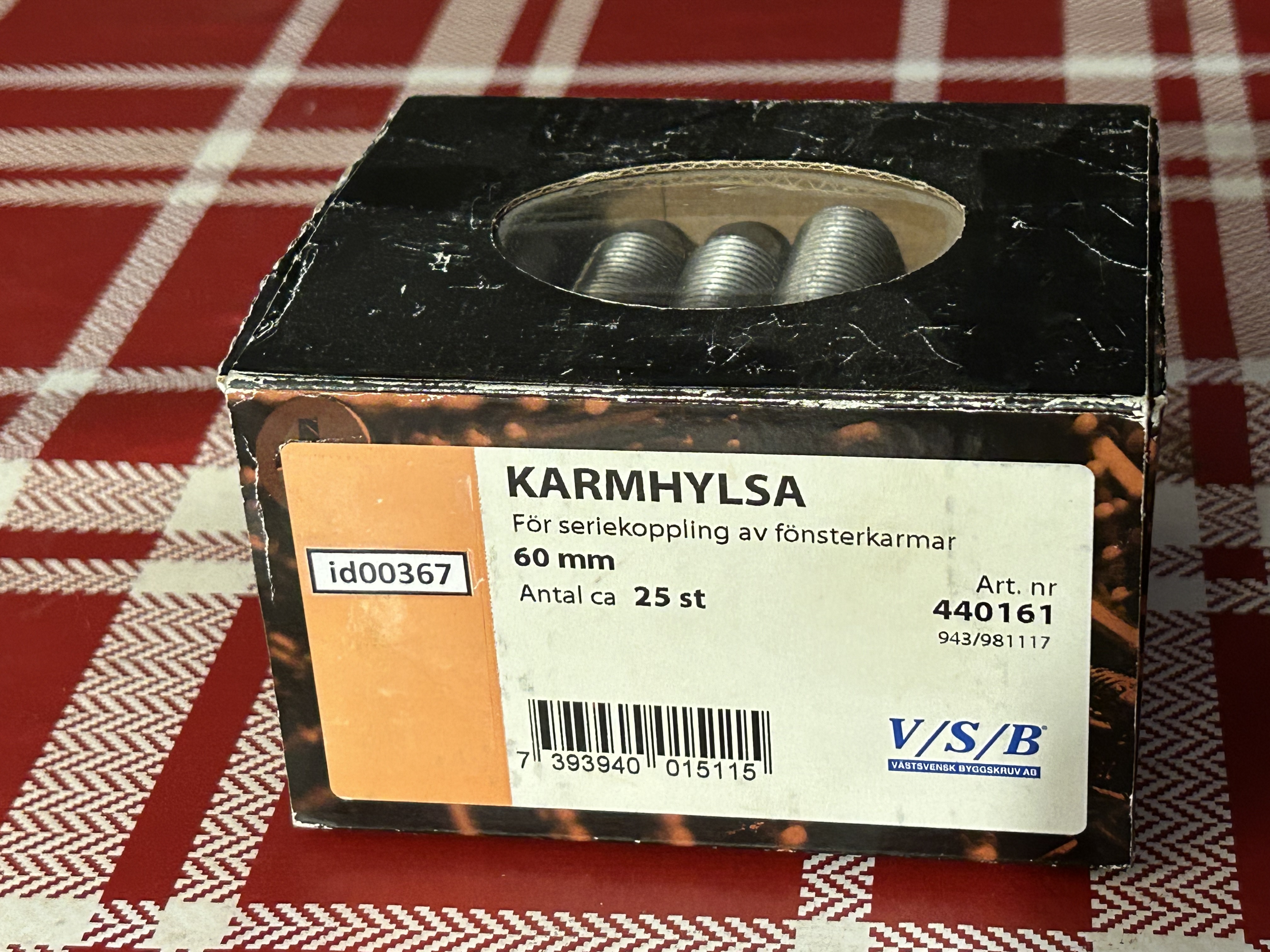 Karmhylsa (id00367) VSB 60 mm för seriekoppling av fönsterkarmar 25 stycken_1