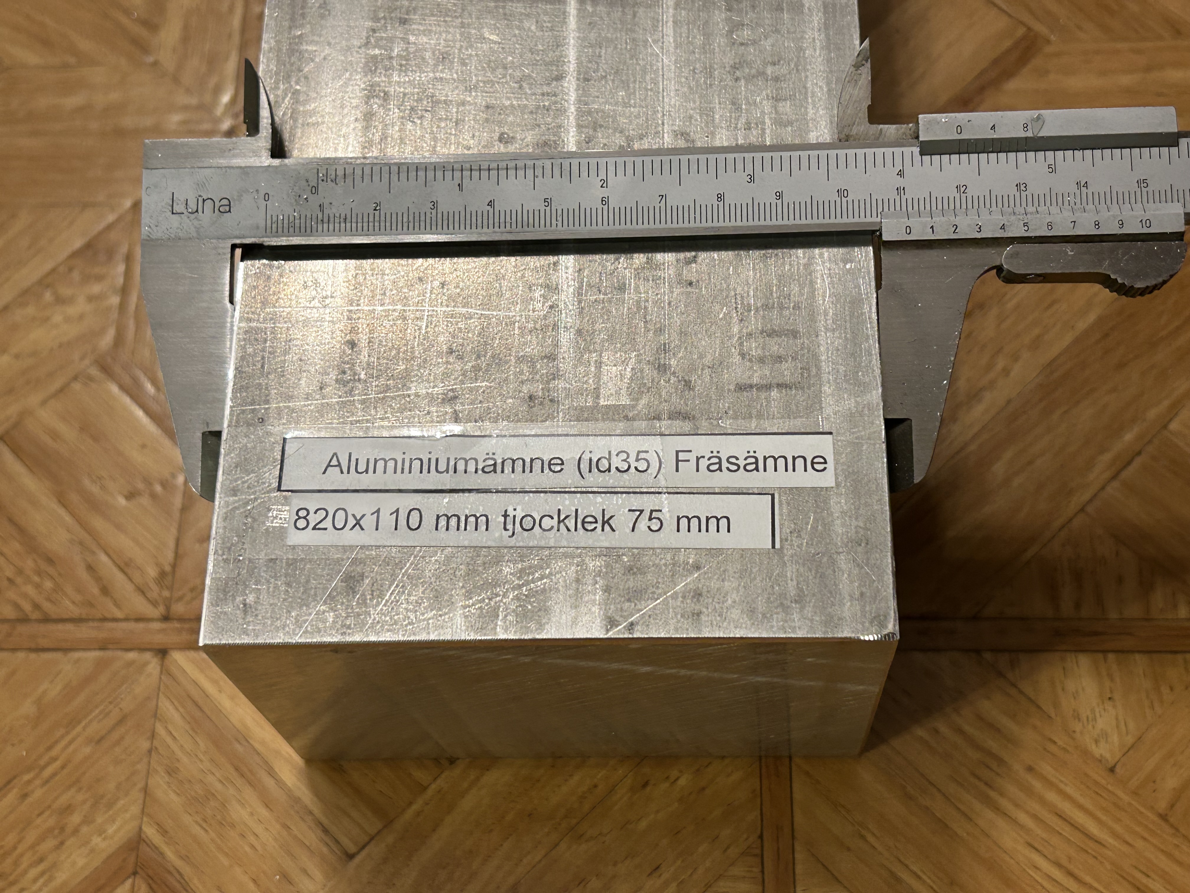 Aluminiumämne (id35) Fräsämne 820x110 mm tjocklek 75 mm_2