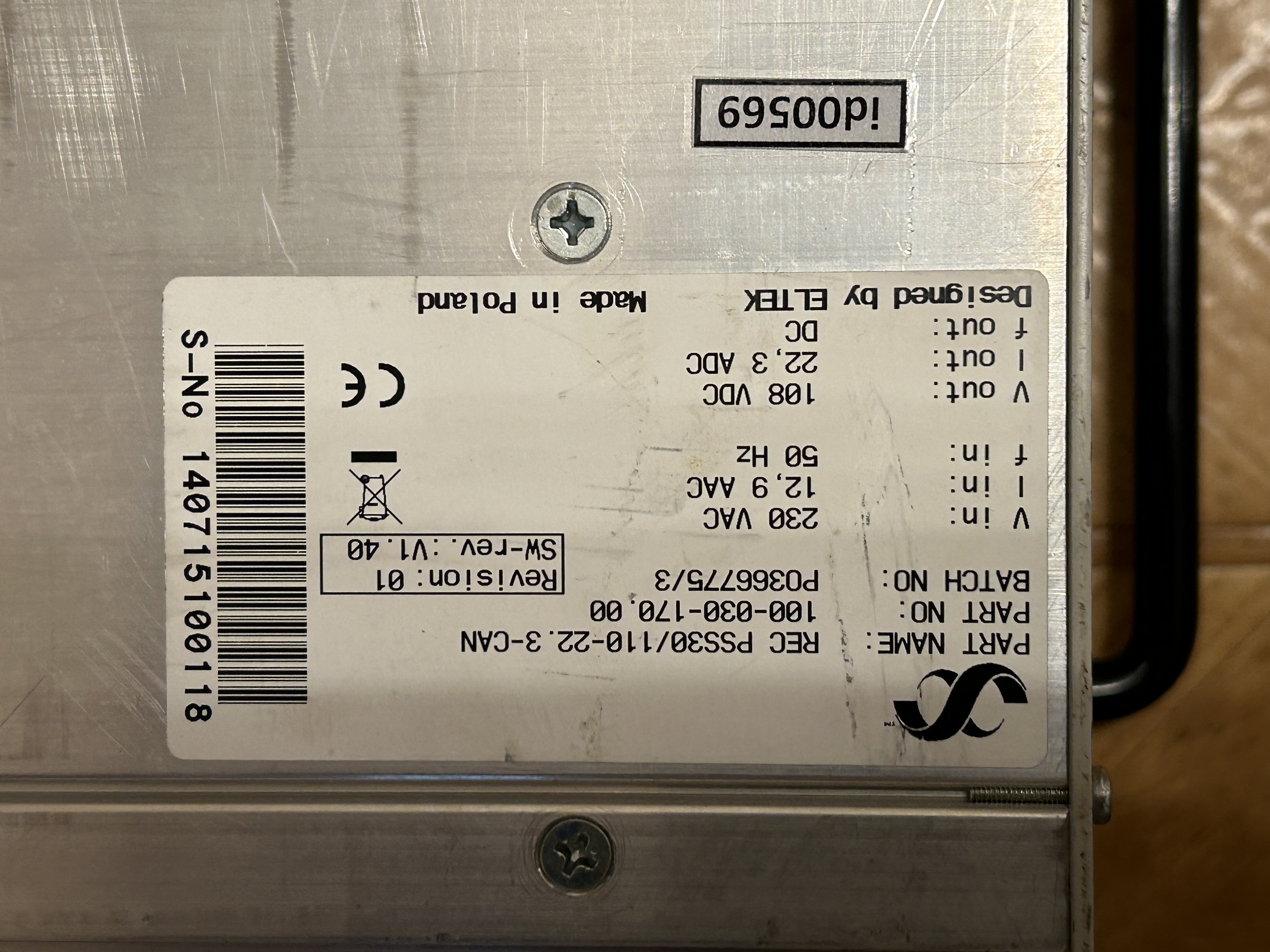 Nätaggregat (id00569) Eltek in 230 volt AC 12,9 A --- ut 108 Volt DC 22 Ampär_6