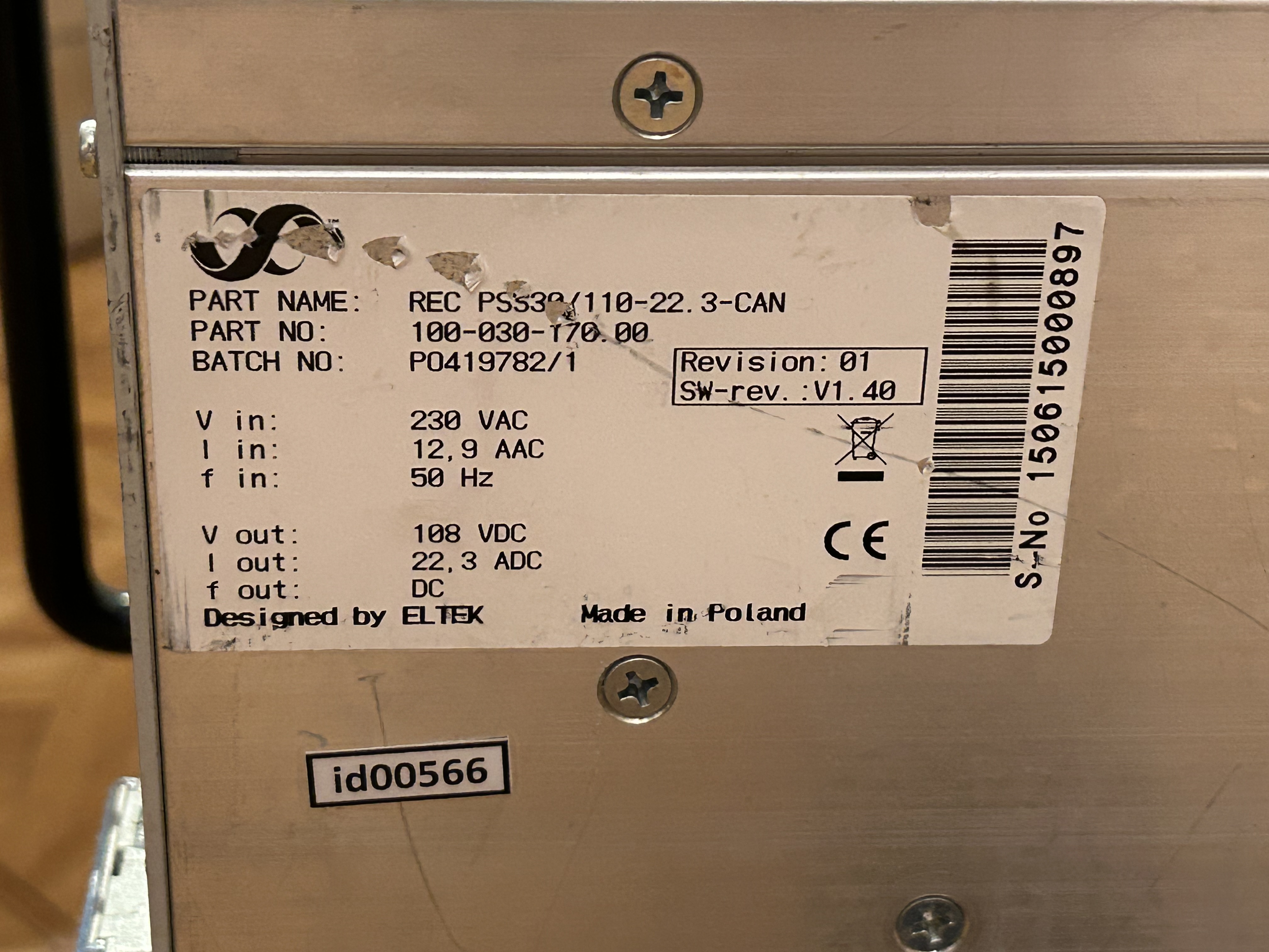 Nätaggregat (id00566) Eltek in 230 volt AC 12,9 A --- ut 108 Volt DC 22 Ampär_6