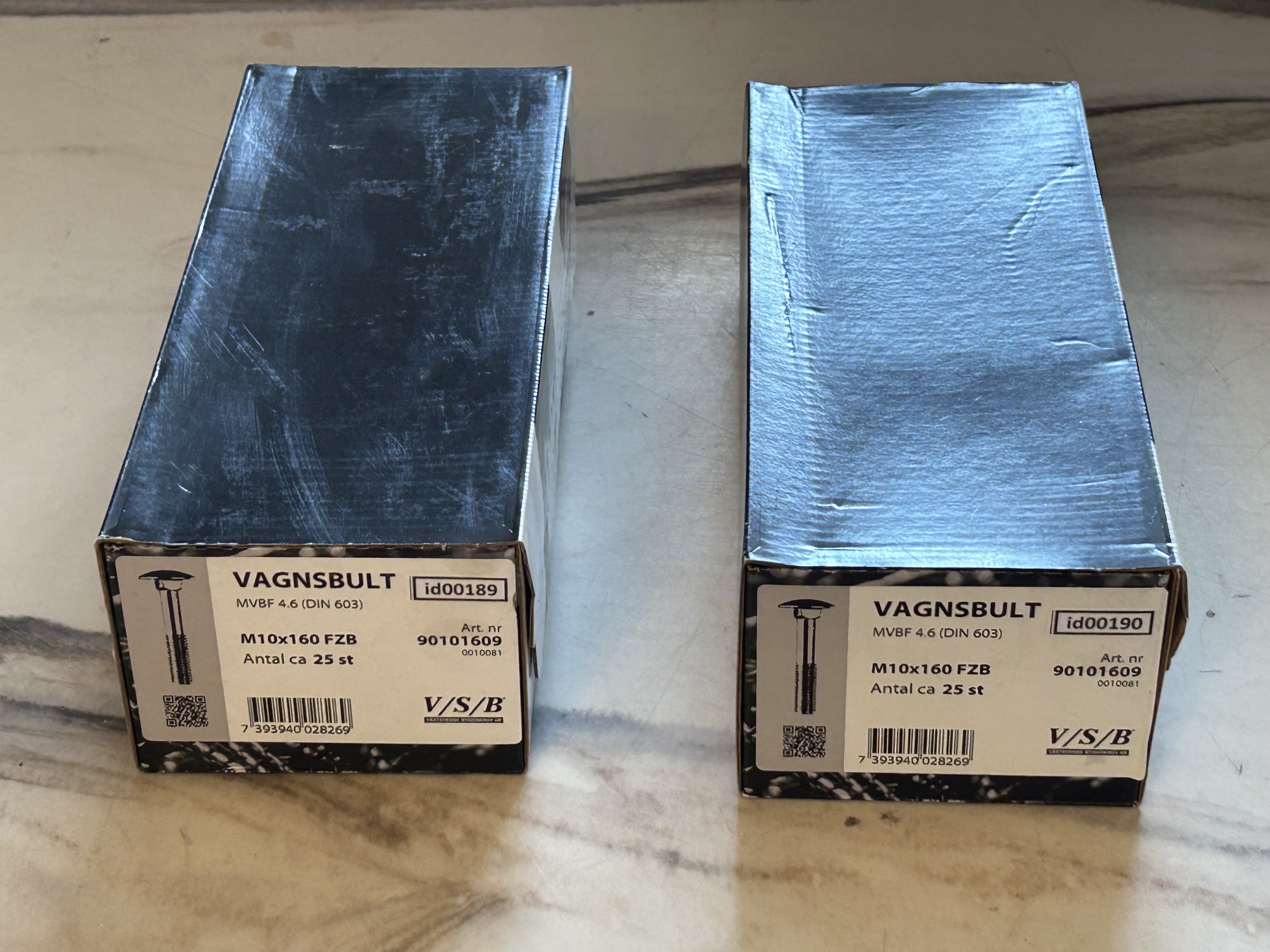 Vagnsbult (id00189-90) VSB M10x160 mm 2 paket EAN 7393940028269 Totalt 4,7 kg_1